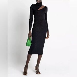 NWT O.P.T. Gertie Dress in Black/Silver Sparkle Size XS